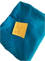 Vintage Teal Blue Velvet Fabric Remnant Craft Sewing Material Piece 40″ x 77″