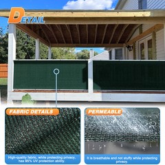 6′ Fabric Roll Sun Shade Cover Fence Screen Patio Balcony Yard Green 1-150ft