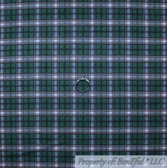 BonEful Fabric FQ Cotton Flannel Quilt Woven Green Brown Boy Scout Plaid Stripe