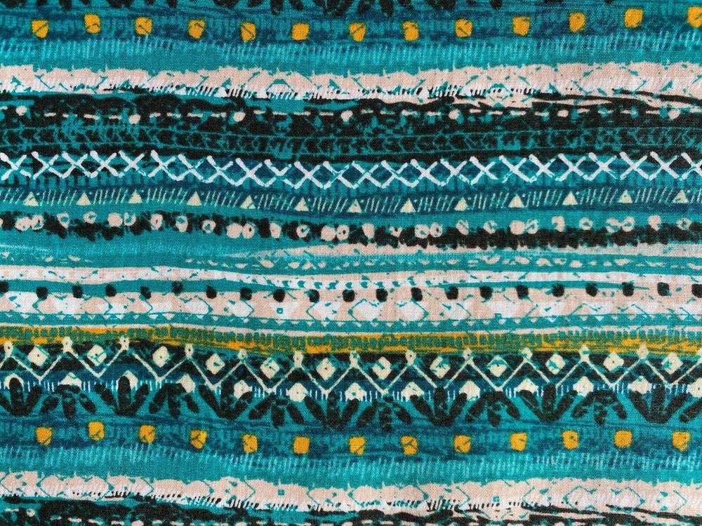 AGF LEGENDARY~Pat Bravo~TURQUOISE~Oeko-Tex~RICKRACK~Lines Row~ART GALLERY FABRIC