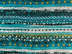 AGF LEGENDARY~Pat Bravo~TURQUOISE~Oeko-Tex~RICKRACK~Lines Row~ART GALLERY FABRIC