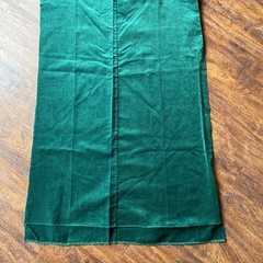 Vintage Christmas Green cotton velvet velveteen fabric used 40″ L x 16-21″ W