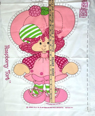 Vtg Raspberry Tart Fabric Panel Cut Sew Stuffed Doll Strawberry Shortcake 1981