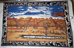 Large Fabric Panel 65″ X 46″ African Giraffes Twigs