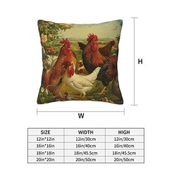 OGNOT Chicken Farm Cushion Cover 16×16 Inch Decorative Throw Pillow Case