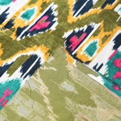 Green Soft Velvet Print Fabric Indian Dress Sewing Upholstery Velvet By Yard