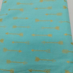 Michael Miller Fabric Blue With Gold Arrows 39×43