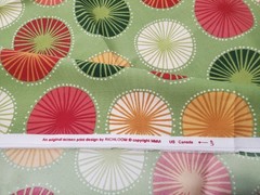 Richloom Beringer Fabric 2 Yards Spring Green Retro Circles Outdoor