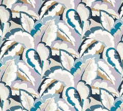 HARLEQUIN CURTAIN FABRIC Calathea 3.5 MTRS CORNFLOWER/AZUL/SHIITAKE/WILD COTTON
