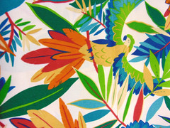 2013 Richloom Cotton Canvas Style Fabric Jungle/Macaw Birds 1yd x 56″
