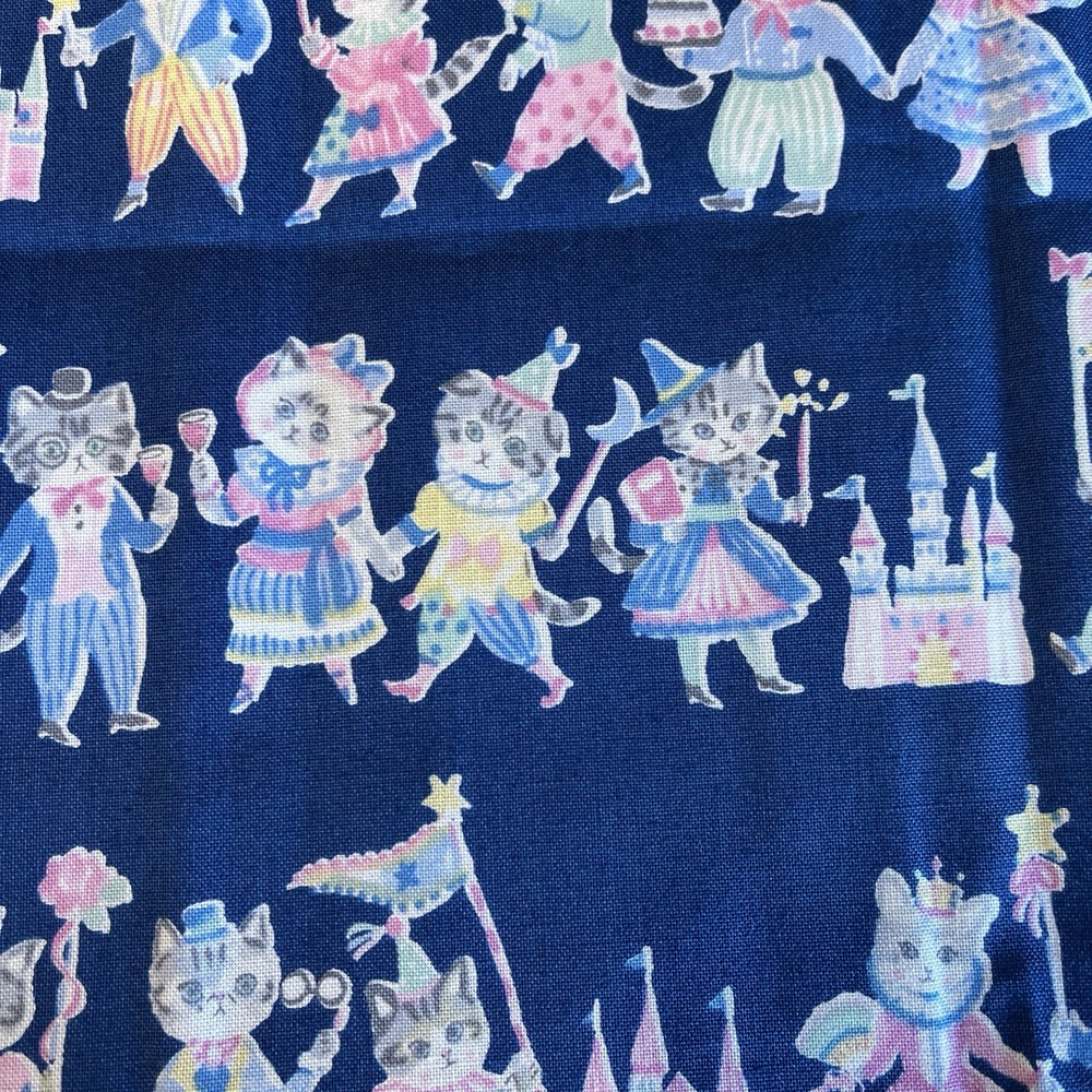 Cat Ball Ehon Blue Pink Whimsical Princess Castle Kitties Nova Kokka Japan 1.1 Y