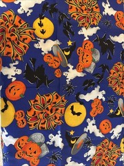 Vintage Cranston Print Works Halloween Fabric Approximately 36 X 57