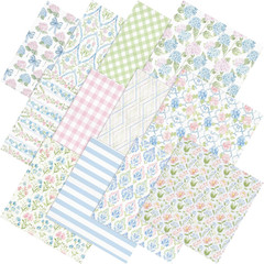 12 Pcs Spring Hydrangea Floral Cotton Fabric Bundles 18 X 22 Inch Floral Fat Qua