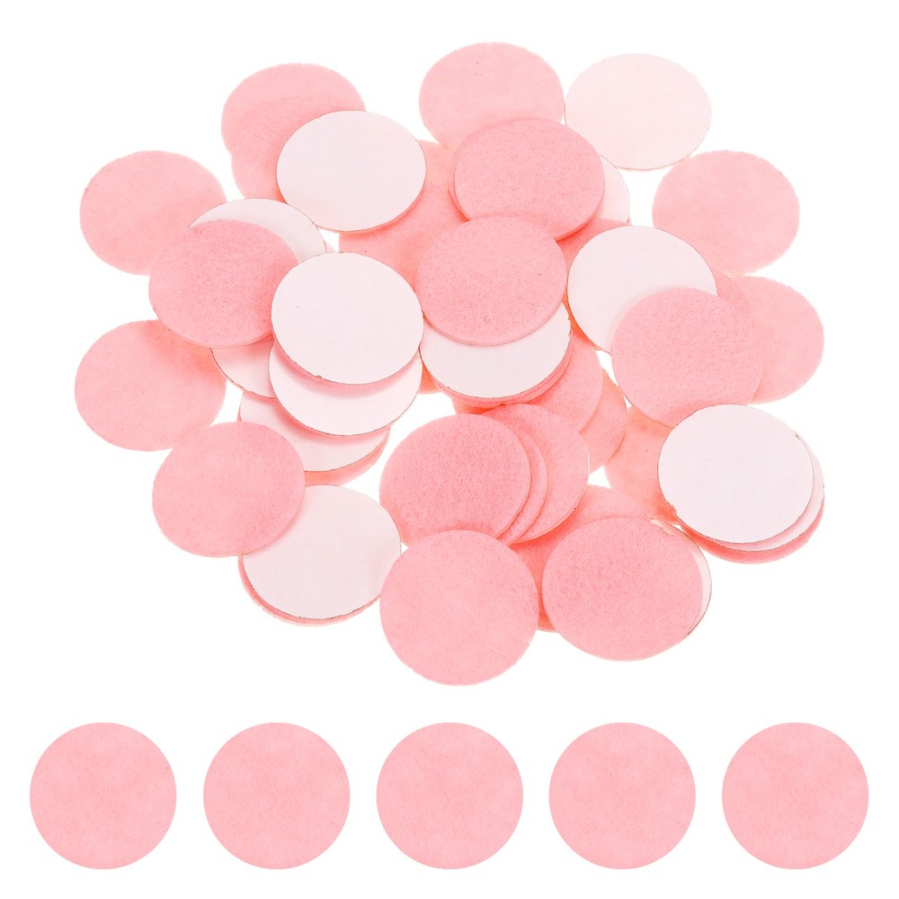 100Pcs Adhesive Felt Circles 1.5″ Round Non-Woven Felt Stickers Pink