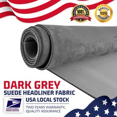 Suede Headliner Fabrics Gray 98″x60″ Boat Car Roof Liner Sagging Ceiling 1/8″