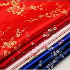 Kori LIGHT PINK Plum Blossom Floral Brocade Chinese Satin Fabric for Cheongsam/