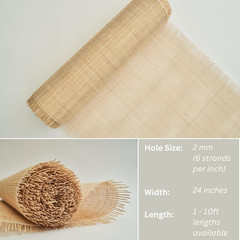 Rattan Cane Webbing Roll 24″ X 84” Square Radio Weave Rattan Fabric for Furnitur