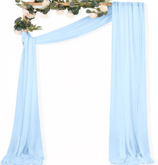 Baby Blue Wedding Arch Draping Fabric 1 Panel 29″ X 20 FT Extra Long Gauze Drape