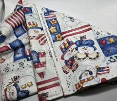 Dianna Marcum Fabric Marcus Brothers Textiles Patriotic Snowman ~44″x~35.5″