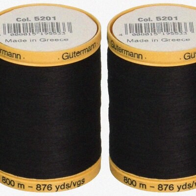 Black Cotton Thread 2 Pack 1752 Yards