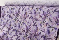 1 yard X 1.4meter Lavender Floral Rayon Material Soft Viscose Dress Shirt Fabric