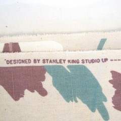 Stanley King Screen Printed Designer Fabric Dupont Treated Mod Flowers 3 Yards