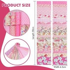 40 PCS Jelly Roll Fabric 2.5×20 Inch Cotton Quilting Strip Bundle Pink
