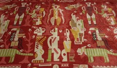 CLARENCE HOUSE ZAMBEZI RED HIGH END AFRICAN LINEN VELVET FABRIC 2 YARDS 51″W