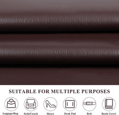 Faux Leather 0.7Mm Upholstery Fabric by the Yard 55X36 Inch Coffee | PU Waterpro