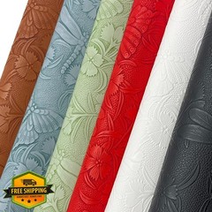 YYOUMING Black Embossed Faux Leather Sheets 12×54″