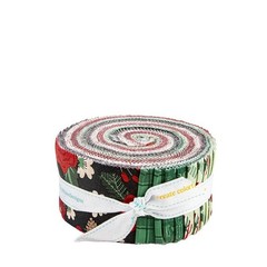 Jelly Roll Rolie Polie 2.5″ Strips 40pc Riley Blake “Evergreen Wishes” Christmas