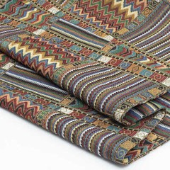 Vintage French Boho Checks Jacquard Tapestry Upholstery Decorator Fabric DIY New
