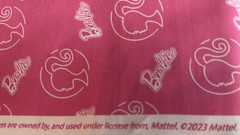 Pink Fabric Barbie Girl Head Toss Mattel Premium 100% Cotton 12 yds 2 yd x 44”