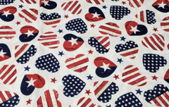 Patriotic Heart Toss Fabric 1 Yard Timeless Treasures SoHo Stars Stripes Flag