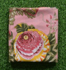 5 Yard Cotton Pink Hand Block Floral Print Fabric Natural Dyes Indian