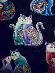 Large Scale Rainbow Cat i Tude II #7559M Ann Lauer Grizzly Gulch Benartex BTFQ