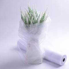 White Crystal Organza Tulle Fabric by the Yard 16″ Wide 50 Yards