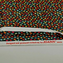 Joann Fabric Black Cotton with Colorful Dashes 1 Yard and 10 Inches Crafts Kids