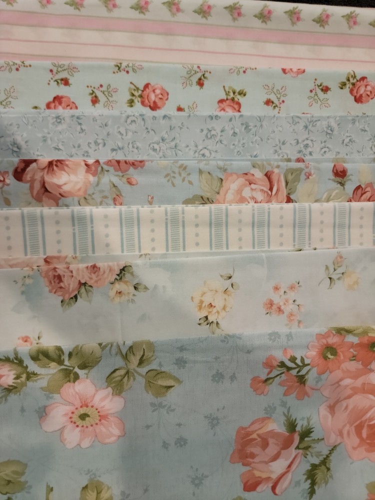 Cotton fabric 6 fat quarters stripped fabric 1.25 yard