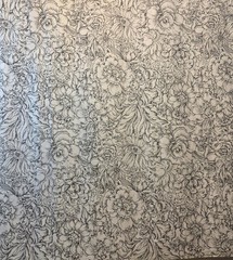 Black/White Allover Peonies 100% Cotton Fabric