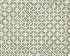 Jane Shelton Hand Block Linen Print Fabric- Paddington Green Blue 3.65 yd 6275-4