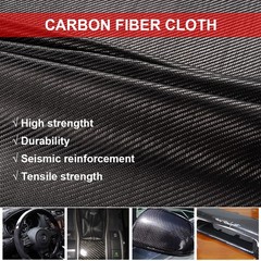 40”-118” Real Carbon Fiber Cloth Fabric Roll 3k 200gsm 2×2 Twill Weave Black