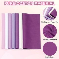 7Pcs 4″ x 4″ Solid Color Cotton Fabric Bundles Precut Fabric Square, Purple