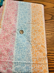 FABRIC REMNANTS LIGHT WEIGHT FLORAL STRIPE COTTON 3 YDS X 36″