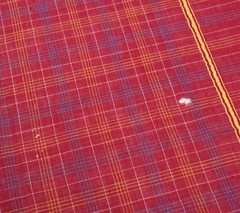 Sushila Vintage Maroon Scrap Saree Pure Cotton Hand Woven Checks Sari Fabric
