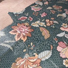 ~2 Yd Stanley King Studio Teflon Finish Retro Fabric Cotton Upholstery 54” x 71”