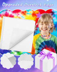 100 Pack 10X10In White Cotton Squares, Precut Overlock for Quilting | Upgraded P