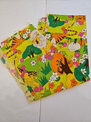 Vibrant Colors Jungle Fabric Substantial Cotton 2 yds x44″ Tiger Lion Giraffe
