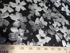 Black/Silver Floral Jacquard Suiting – Retro Look, Oh, So, Cute! REVERSIBLE!!