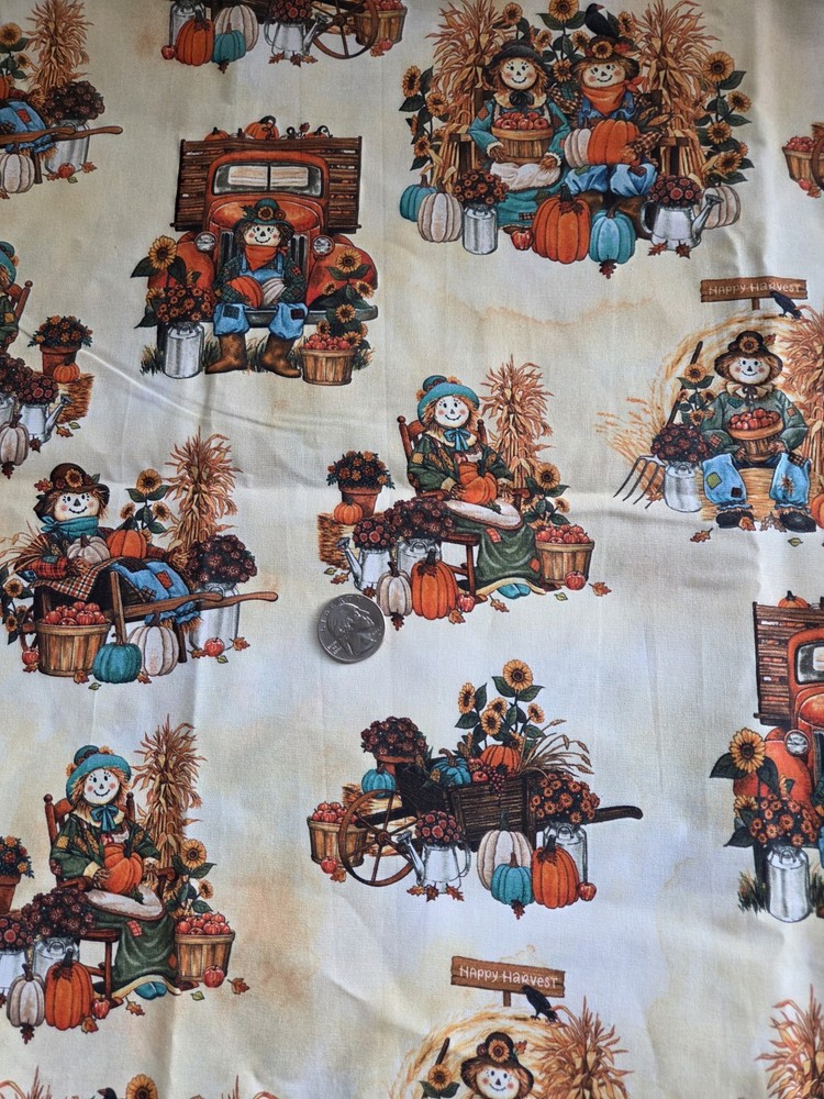 Scarecrow Cotton Fabric Brother Sister Design Studio 1 Yard New